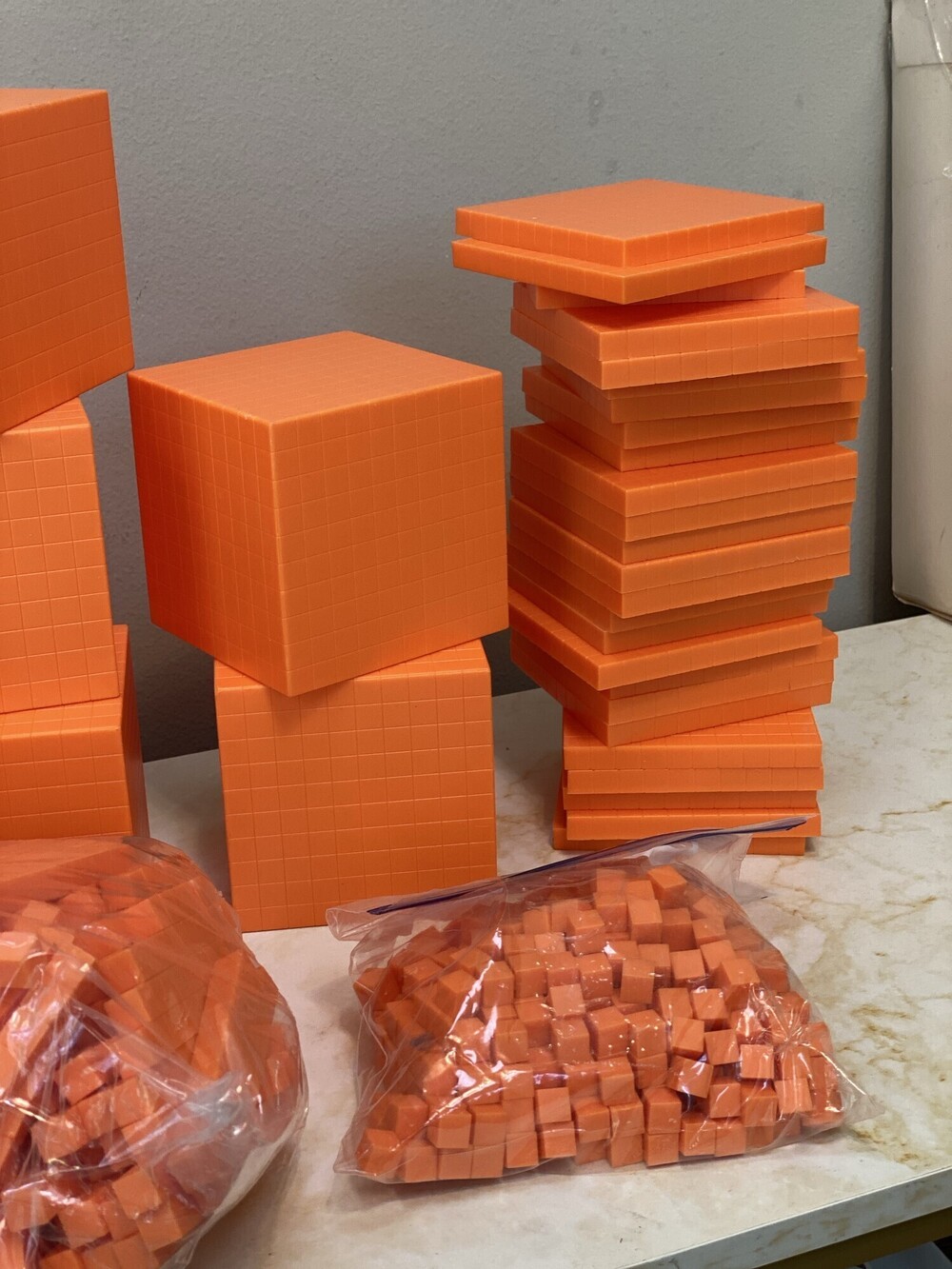 Orange Base Ten Math Learning Blocks Large Classroom Lot - Picture 4 of 4